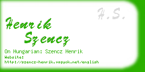 henrik szencz business card